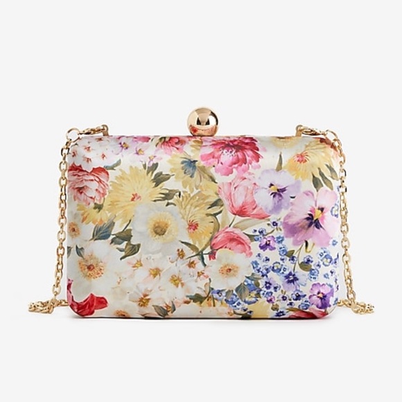 Express Floral Women\'s Bag with Gold Chain